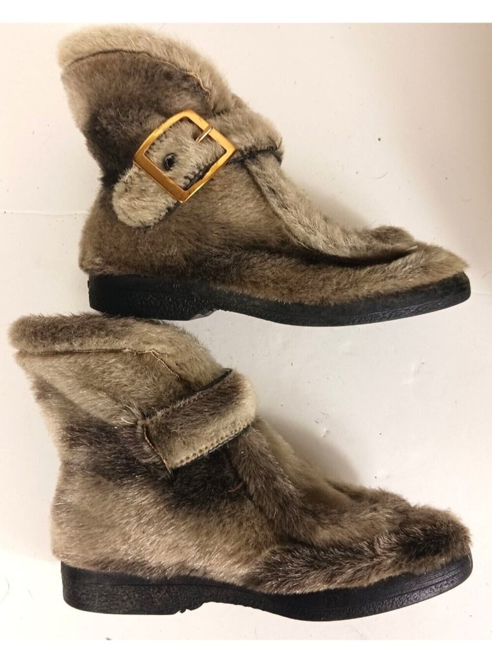 Vintage 70s Converse Stormgards Faux Fur Sherpa Chukka Boots Womens 5 Beige